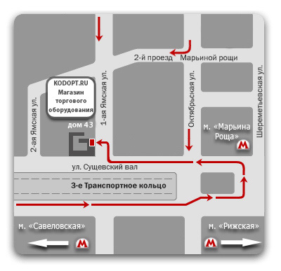 Карта проезда в центральный офис.